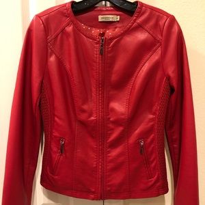 Beautiful red faux leather jacket from Paris